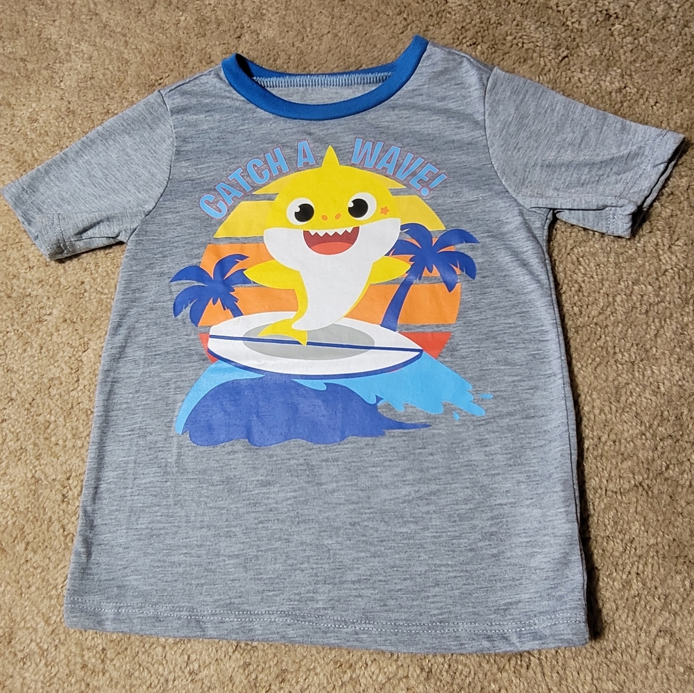 Gray T-Shirt with Baby Shark Graphic